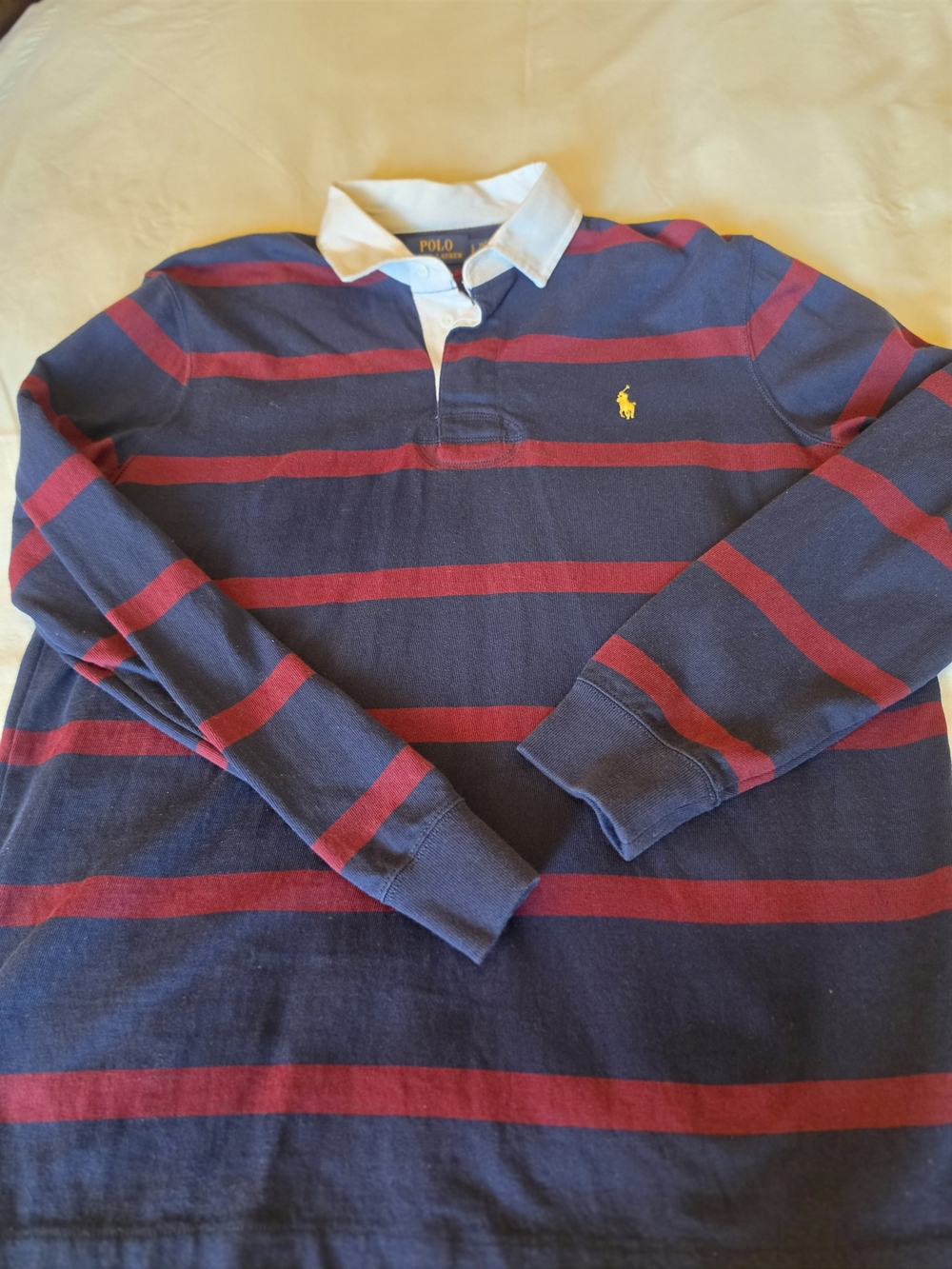 Polo by Ralph Lauren Navy & Red Striped Rugby Shirt